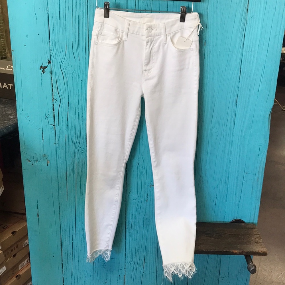 White skinny jeans mother